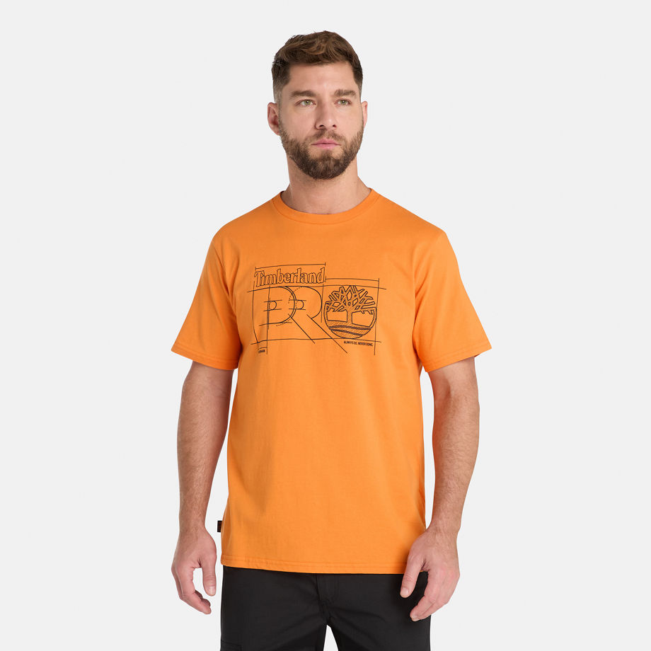 Timberland Pro Innovation Blueprint T-shirt For Men In Orange Orange, Size XXL