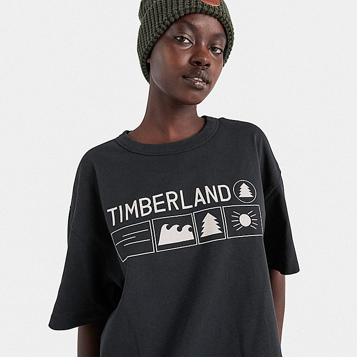 T-shirt Timberland® x Nina Chanel Abney in colore nero
