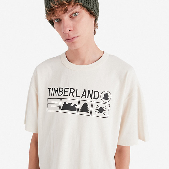 T-shirt Timberland® x Nina Chanel Abney em branco-