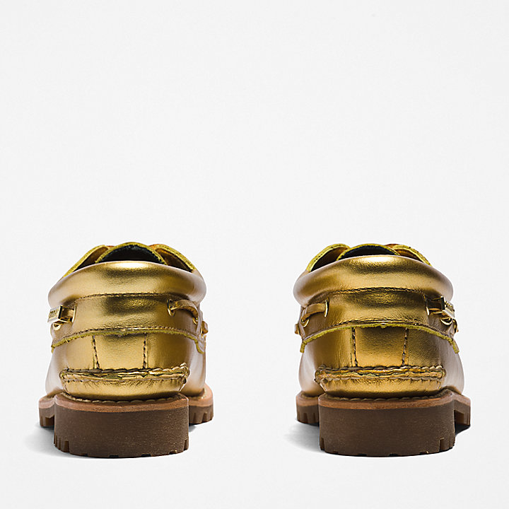Sapato de Vela com 3 Ilhós Noreen para Mulher em dourado