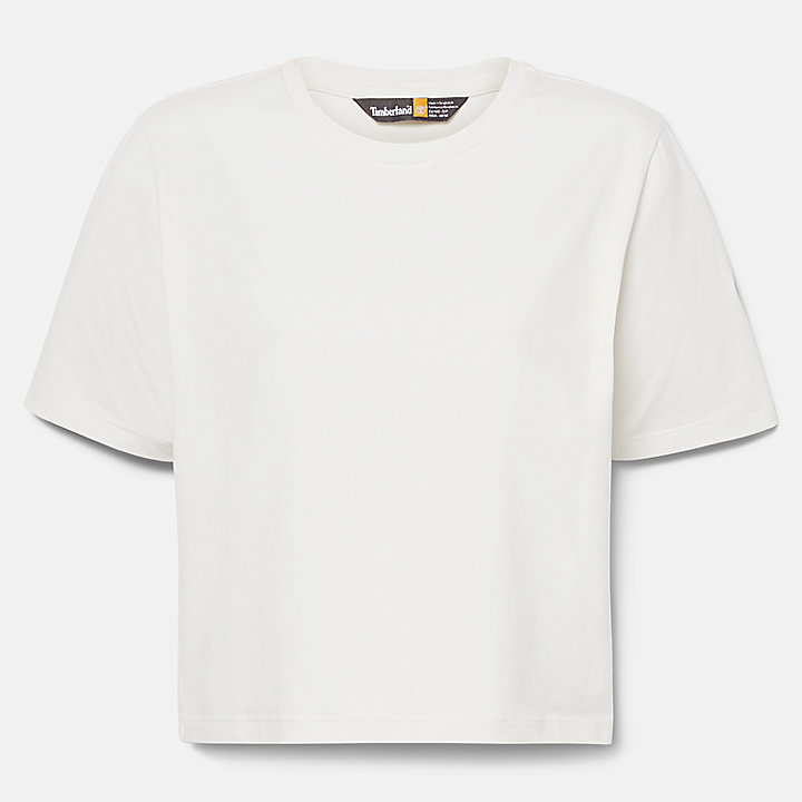 Cropped T-shirt voor dames in wit