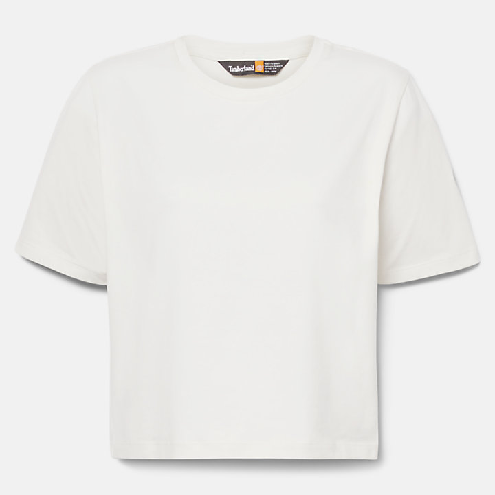 Cropped T-shirt voor dames in wit-