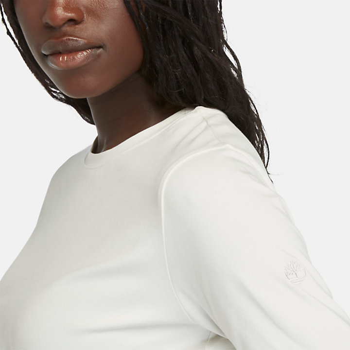 T-shirt court pour femme en blanc-