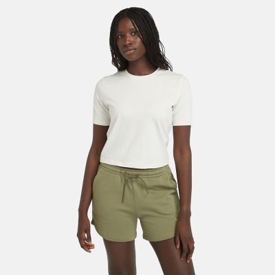 Cropped T-shirt voor dames in wit | Timberland