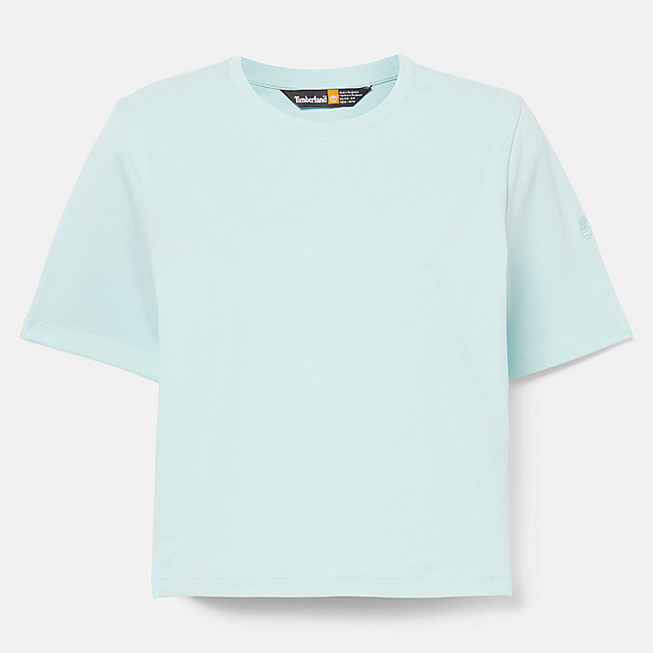 Cropped T-shirt voor dames in lichtblauw