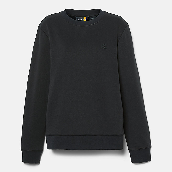 Brushed Back Crew Sweatshirt voor dames in zwart