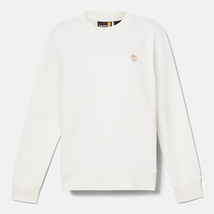 Brushed Back Crew Sweatshirt voor dames in wit-