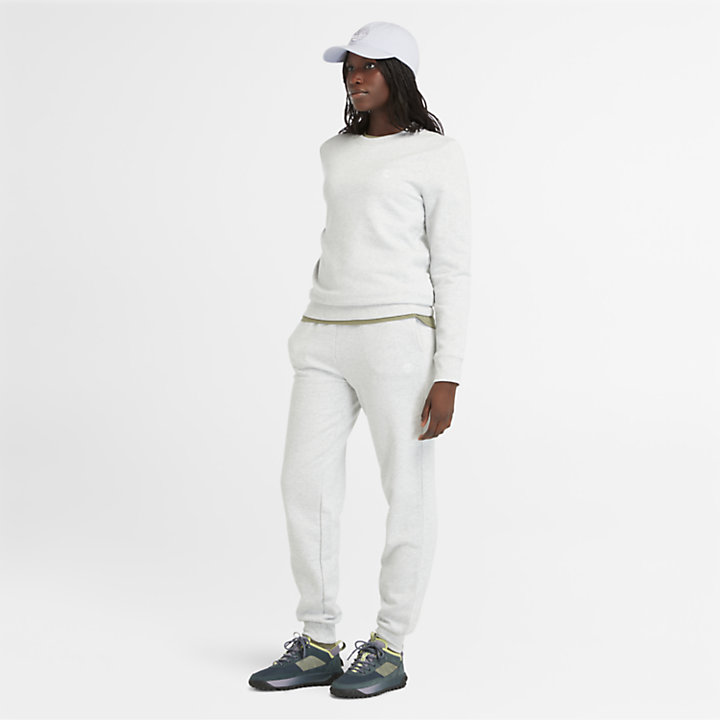 Sweatshirt mit Rundhalsausschnitt und gebürstetem Rücken für Damen in Grau-