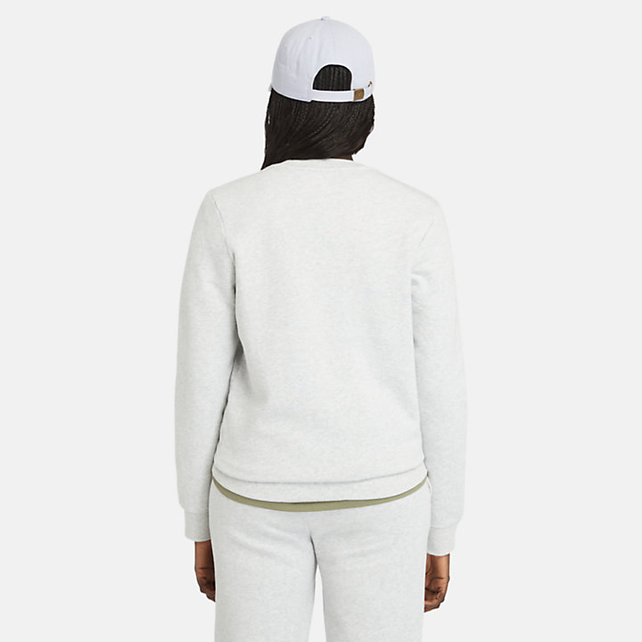 Brushed Back Crew Sweatshirt for Women in Grey-