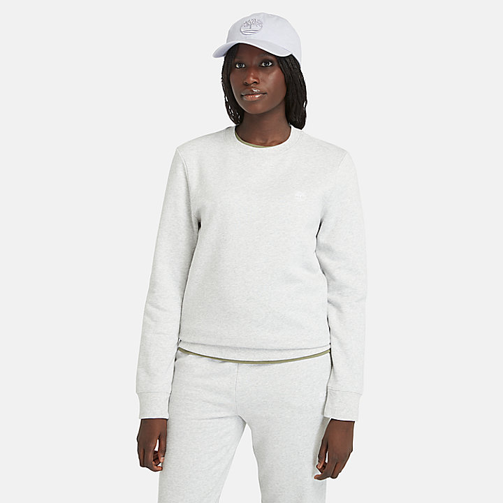 Sweatshirt mit Rundhalsausschnitt und gebürstetem Rücken für Damen in Grau