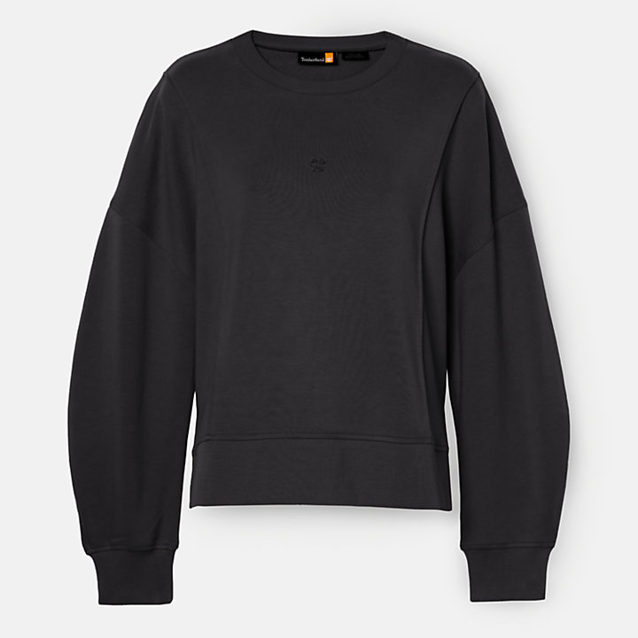 Sweatshirt met ronde hals voor dames in zwart-