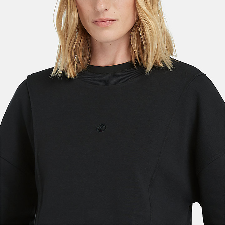 Sweatshirt mit Rundhalsausschnitt für Damen in Schwarz
