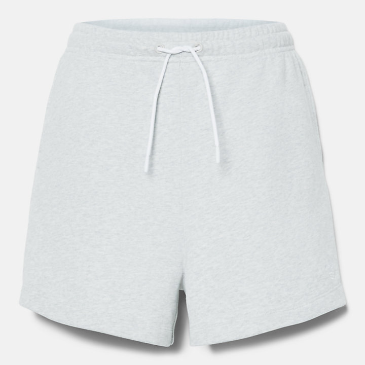 Pantalones cortos de rizo para mujer en gris claro-