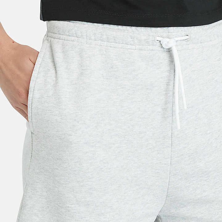 Pantalones cortos de rizo para mujer en gris claro