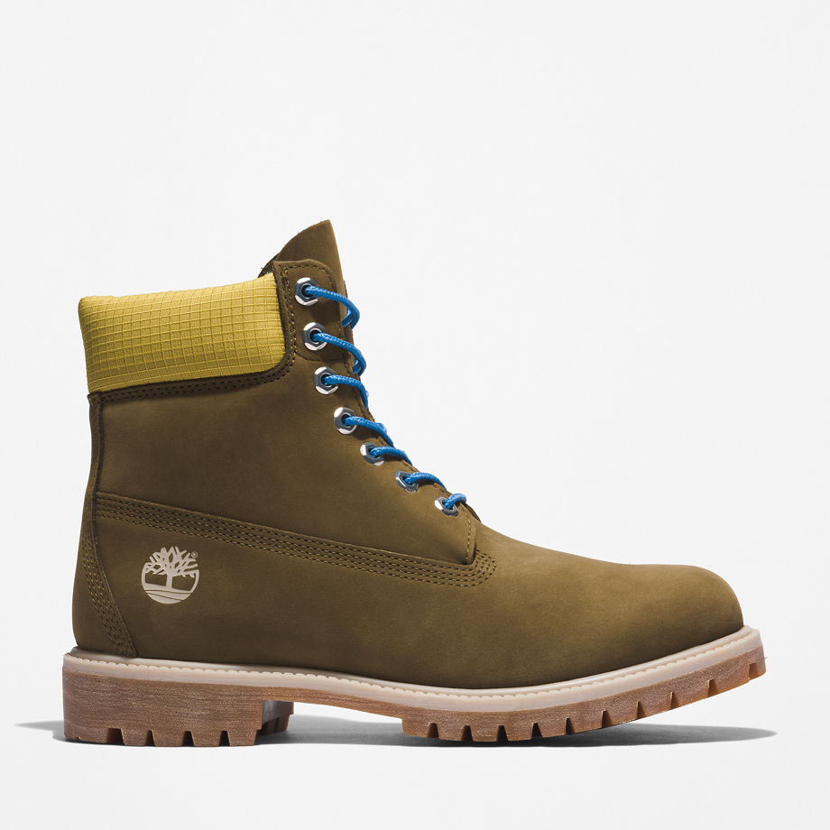 Timberland Premium 6 Inch Boot For Men In Green/blue Green, Size 8