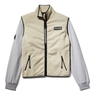 Tommy Hilfiger X Timberland Re-imagined Hybrid Fleece Jacket In Beige Beige Men, Size XL