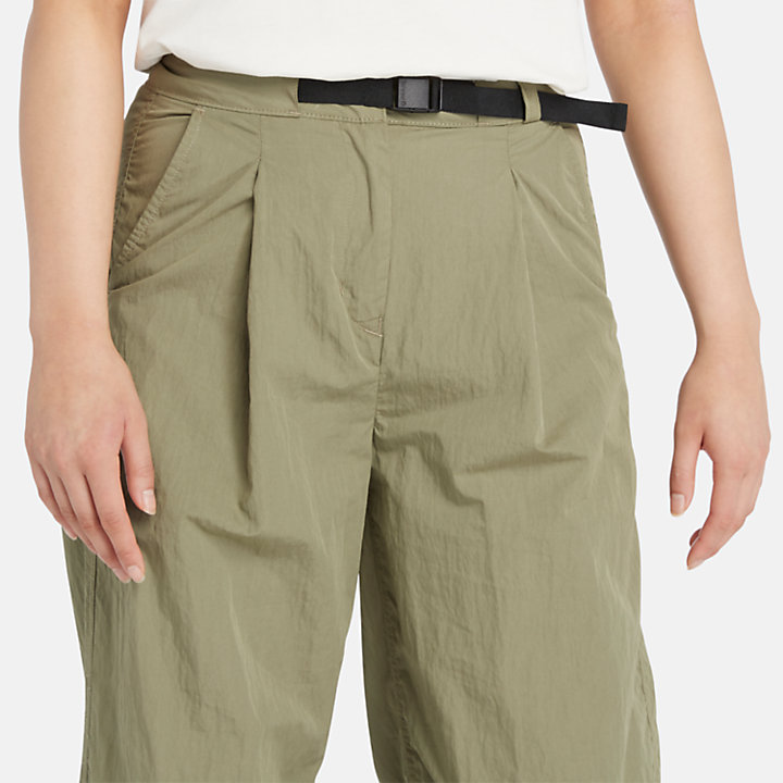 Utility Summer Balloon Trousers for Women in Green-