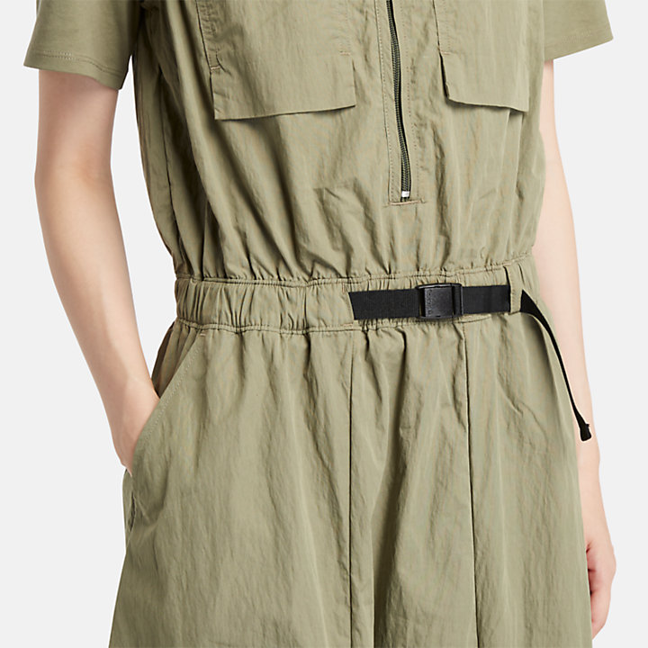 Vestido de verano de estilo militar para mujer en verde-