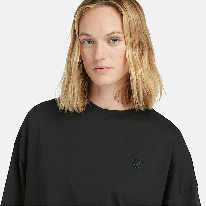 Oversized T-shirt voor dames in zwart