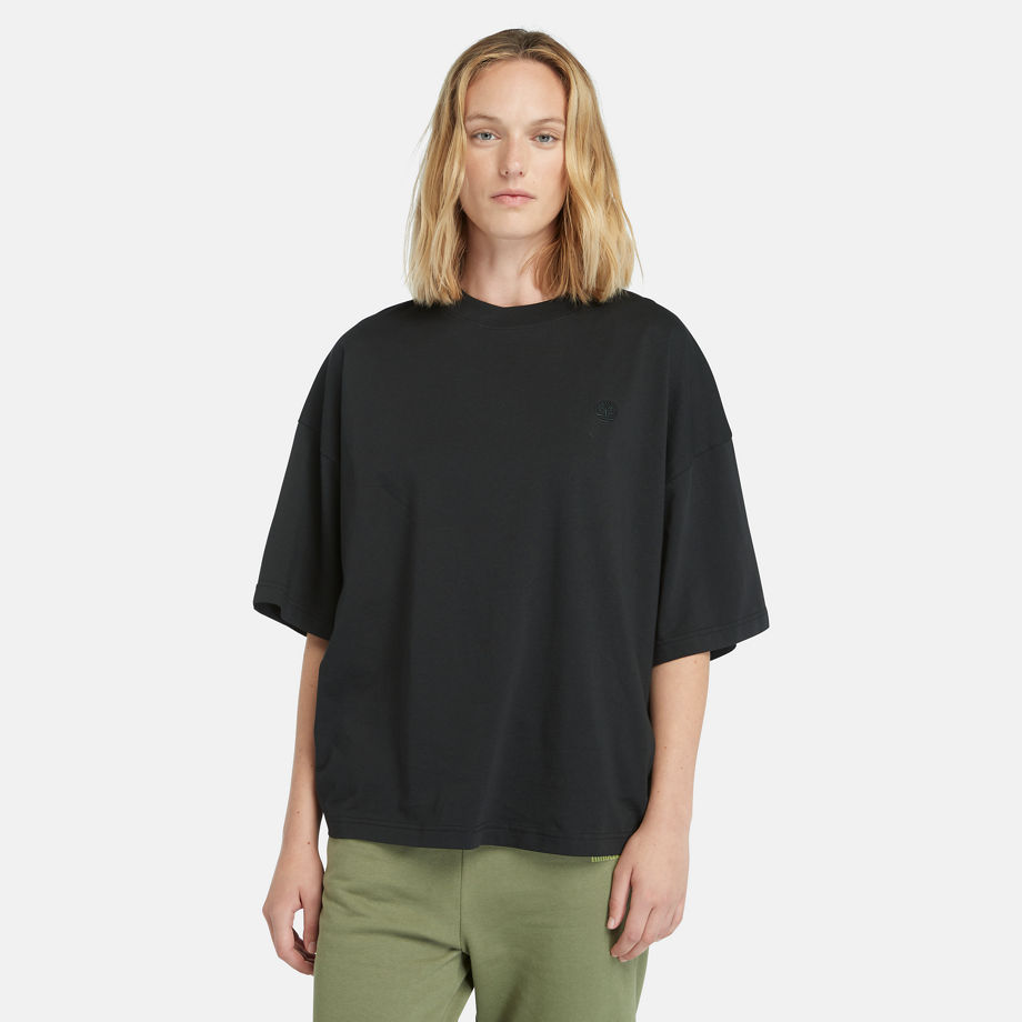 Timberland T-shirt Oversize Pour Femme En Noir Noir