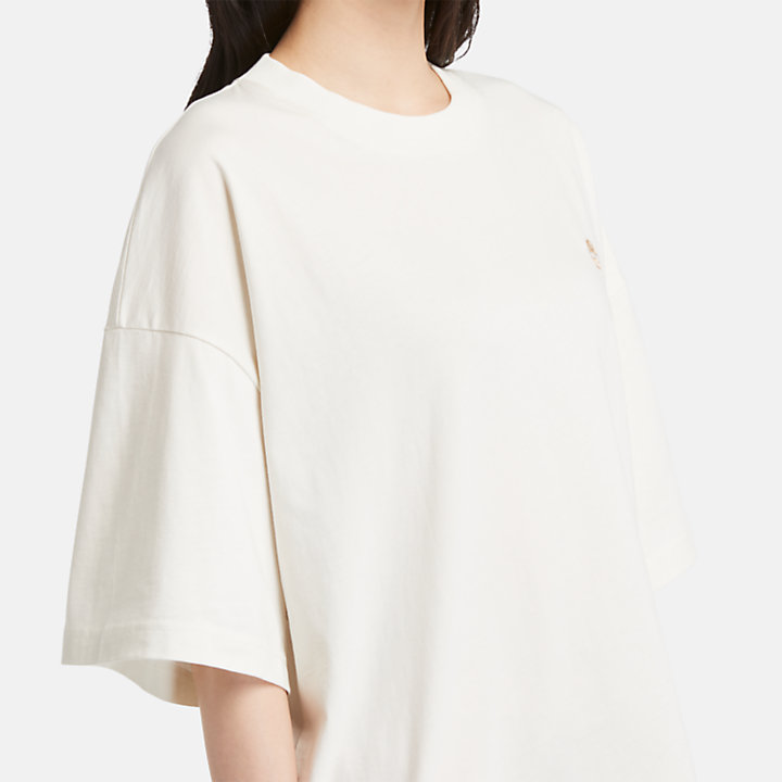 Oversize T-Shirt für Damen in Weiß-