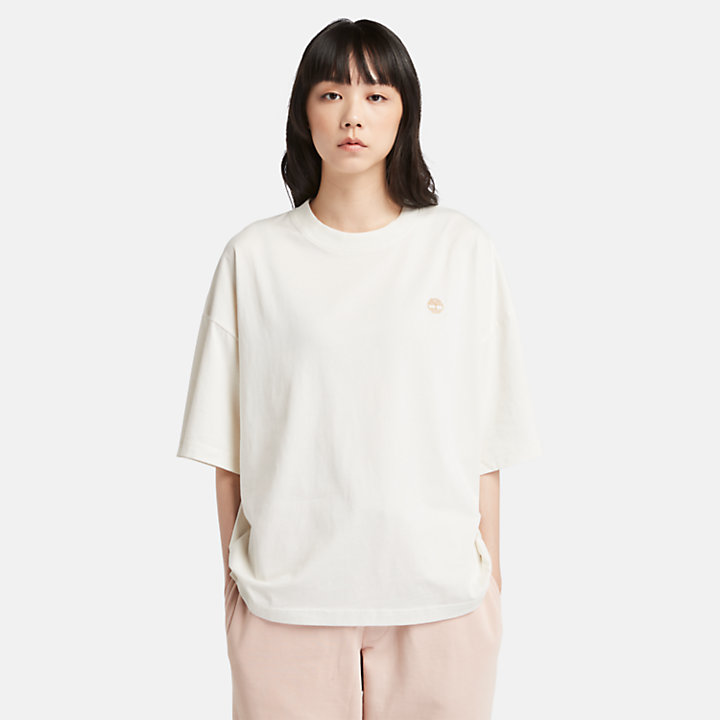 Oversized T-shirt voor dames in wit-