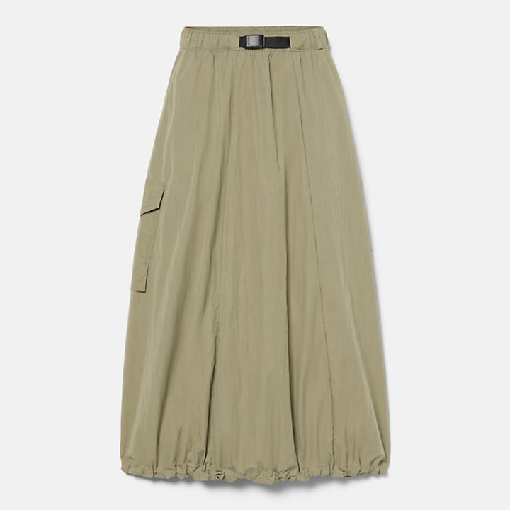 Utility Summer Skirt In Crinkled Navy For Women in Green-