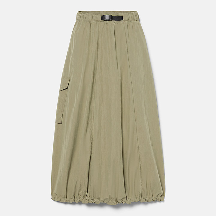 Utility Summer Skirt In Crinkled Navy For Women in Green