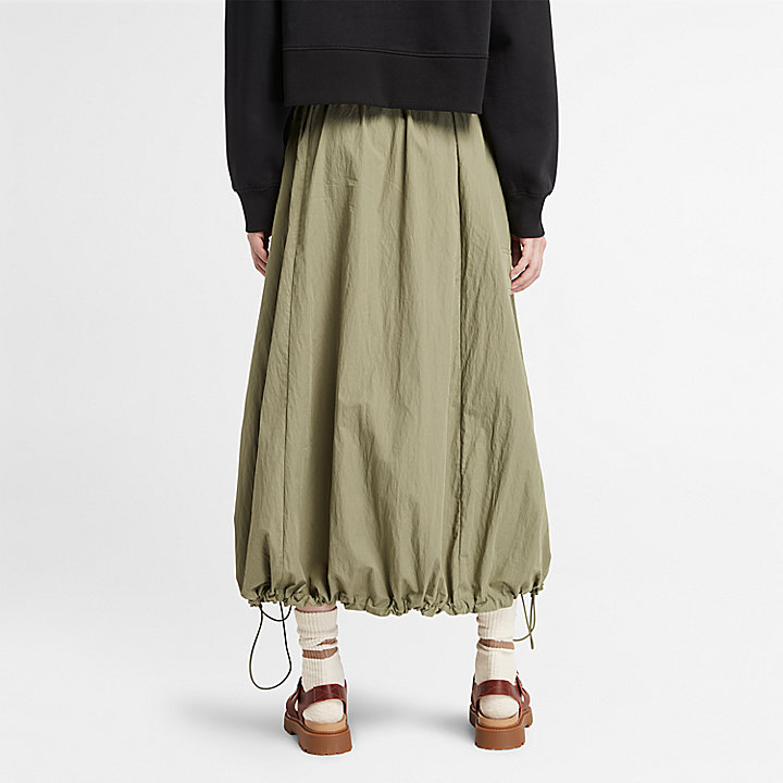 Utility Summer Skirt In Crinkled Navy For Women in Green