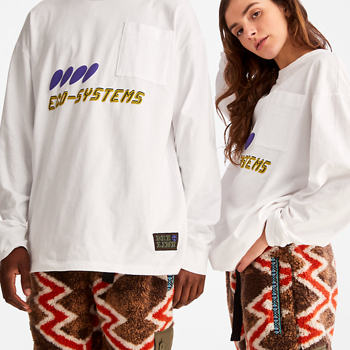 Bee Line x Timberland® T-shirt met lange mouwen in wit-