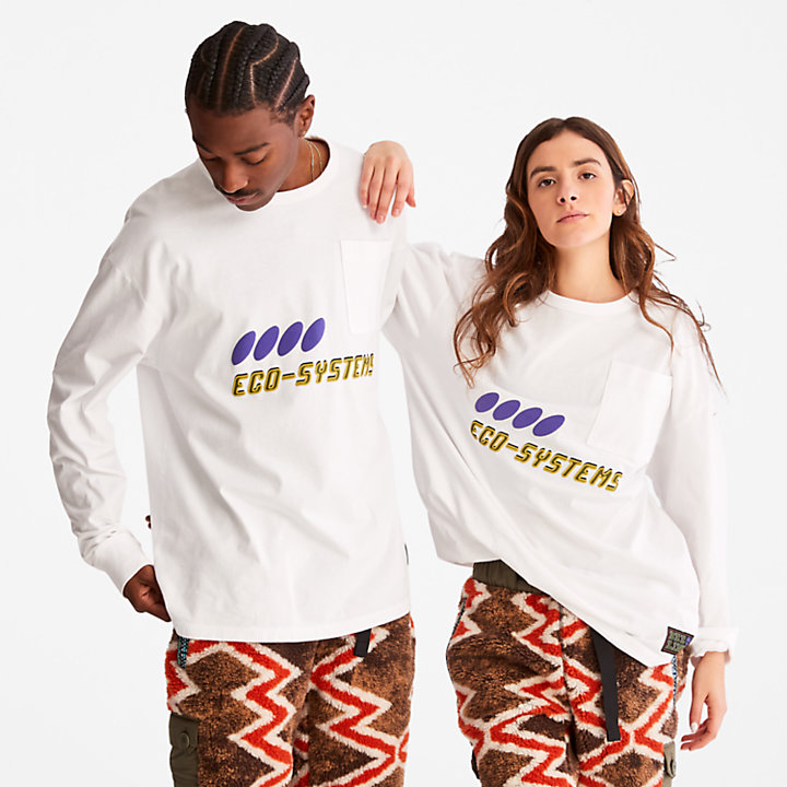 Bee Line x Timberland® T-shirt met lange mouwen in wit-