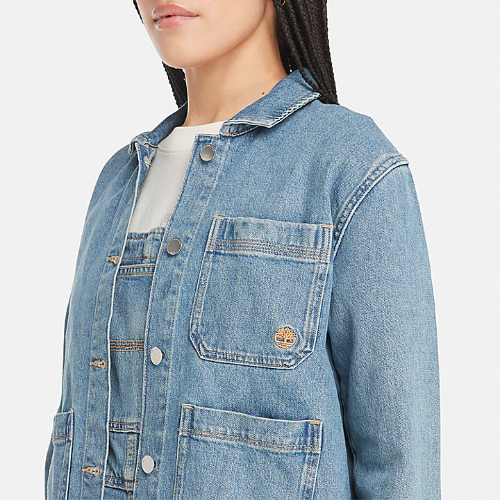 Denim Chore Jacket with Refibra™ Technology for Women in Blue