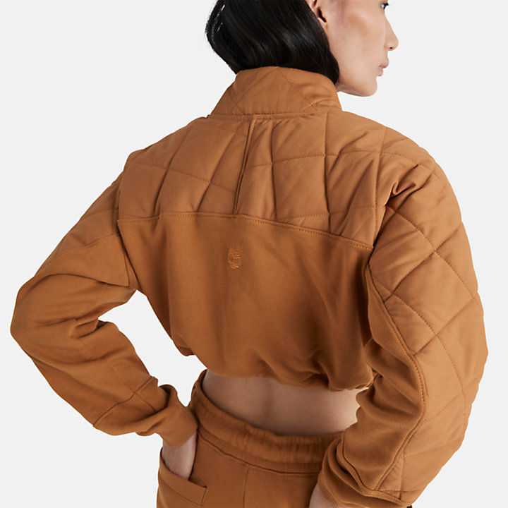 Timberland® x Humberto Leon kort sweatshirt voor dames in donkergeel-