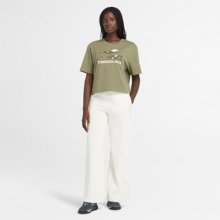 Camiseta con estampado gráfico para mujer en verde