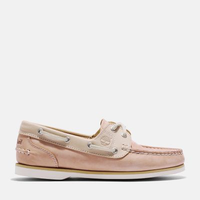 Timberland Classic Leather Boat Shoe For Women In Beige Light Beige