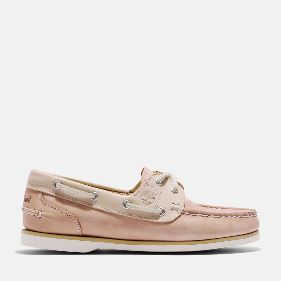 Timberland Classic Leather Boat Shoe For Women In Beige Light Beige
