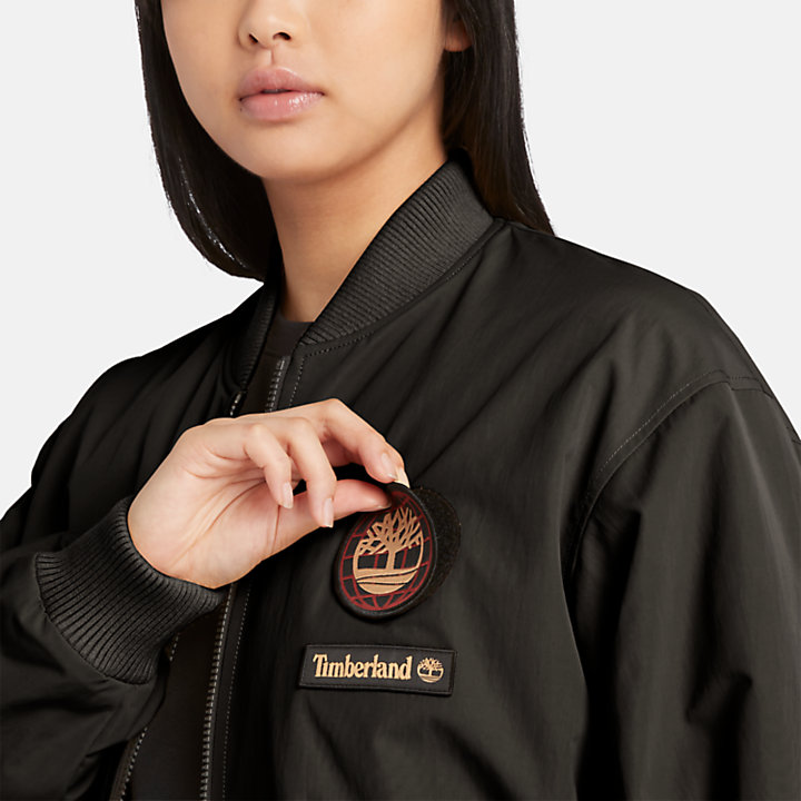 All Gender Lunar New Year Badge Bomber Jacket in Black-