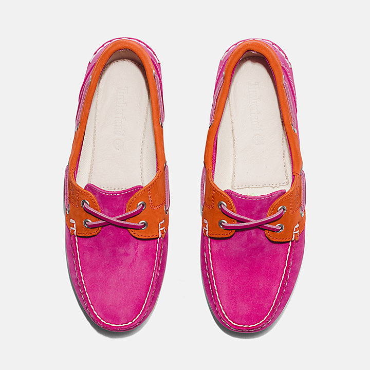 Classic Leather Boat Shoe for Women in Pink