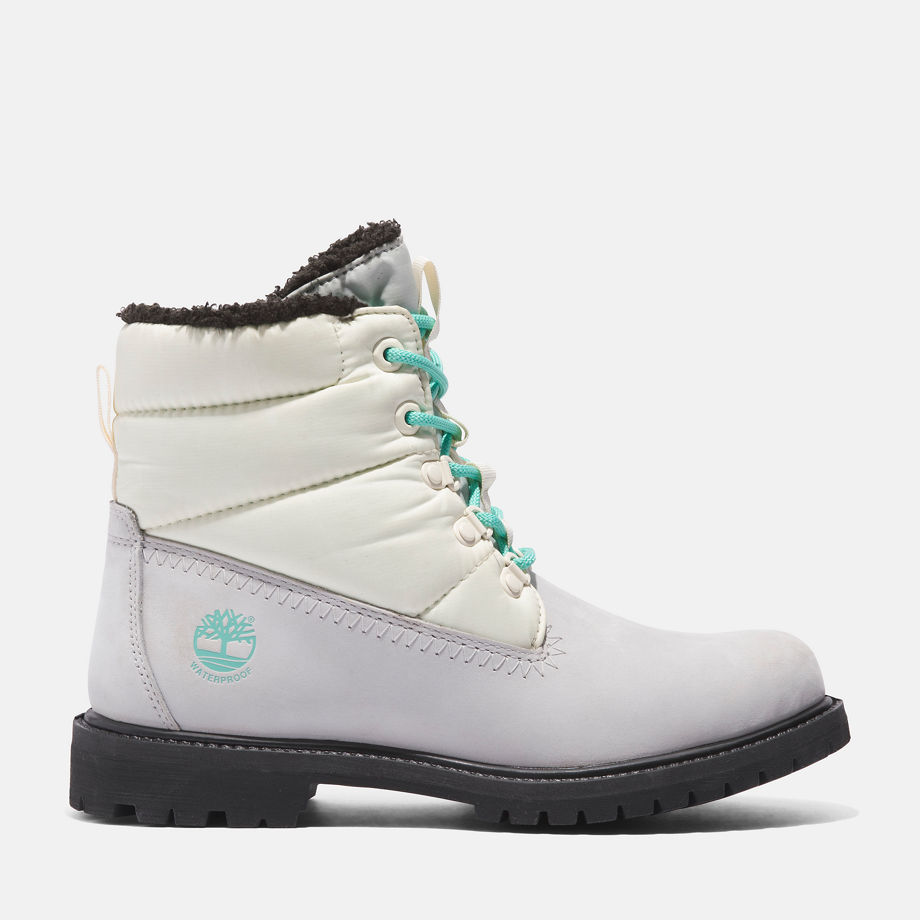 Timberland Premium 6 Inch Puffer Boot For Women In Grey Grey, Size 4