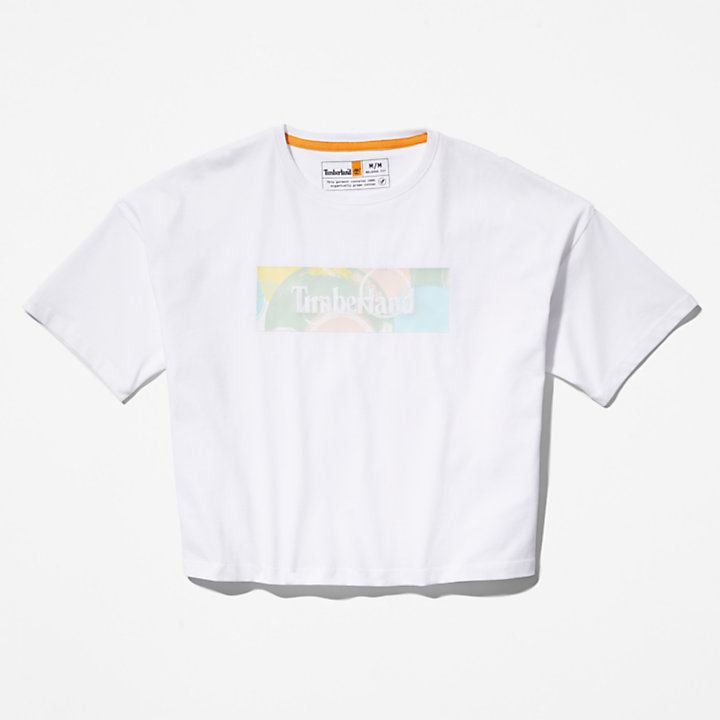 Pastellfarbenes T-Shirt für Damen in Weiß-