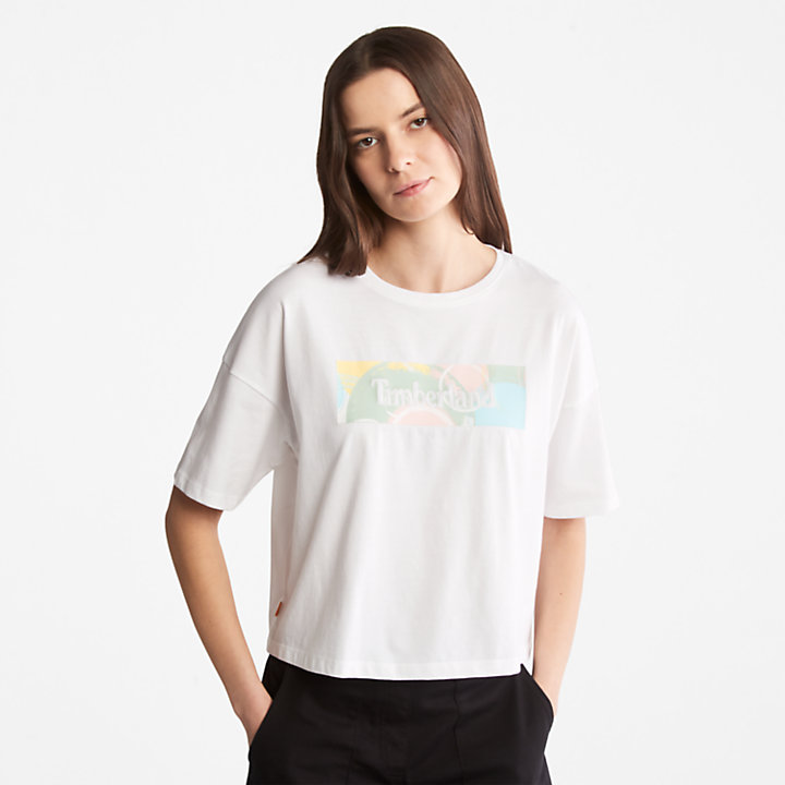 Pastellfarbenes T-Shirt für Damen in Weiß-