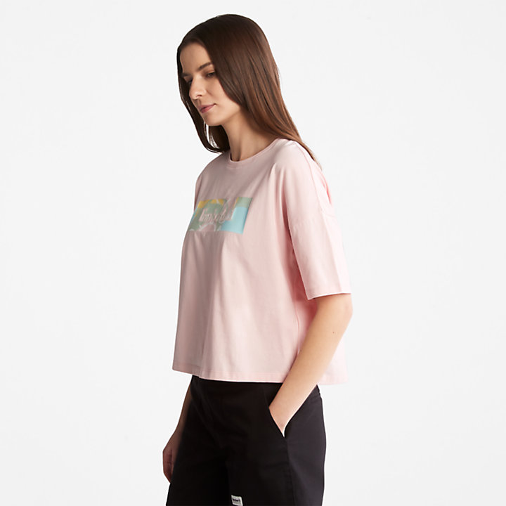 Pastelkleurig T-shirt voor dames in roze-