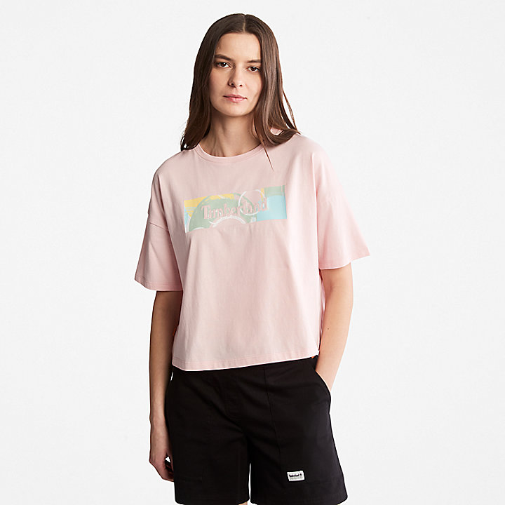 Pastelkleurig T-shirt voor dames in roze