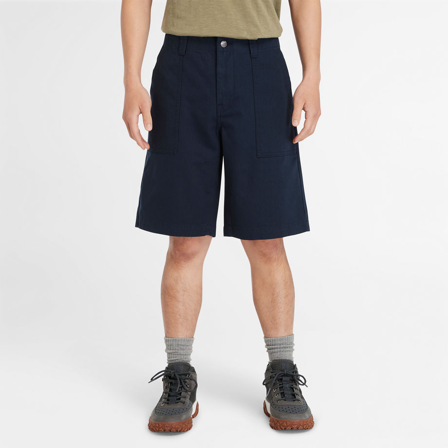 Timberland Workwear Canvas Fatigue Shorts For Men In Navy Navy, Size 34