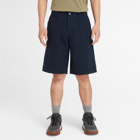 Pantalón corto estilo militar Fatigue de lona para hombre en azul marino | Timberland