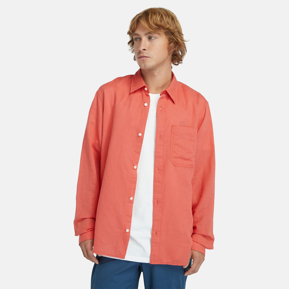 Timberland Geweven Overhemd Voor Heren In Oranje Oranje