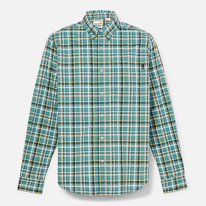 Poplin Plaid Shirt for Men in Green