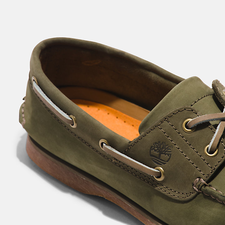 Classic Boat Shoe for Men in Green Nubuck-