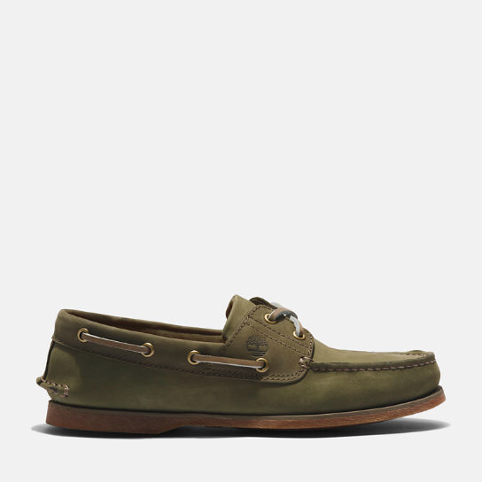 Classic Boat Shoe for Men in Green Nubuck | Timberland