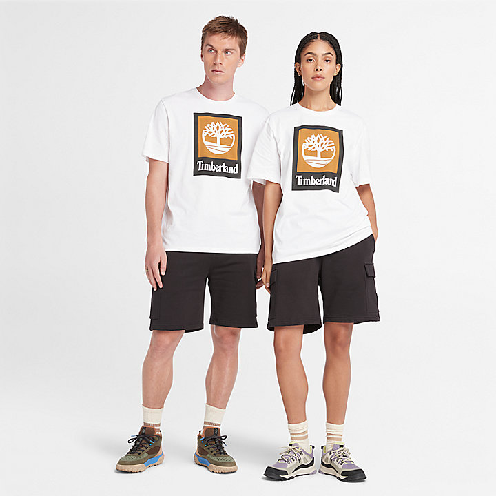 T-shirt Logo Stack Sem Género em branco/preto